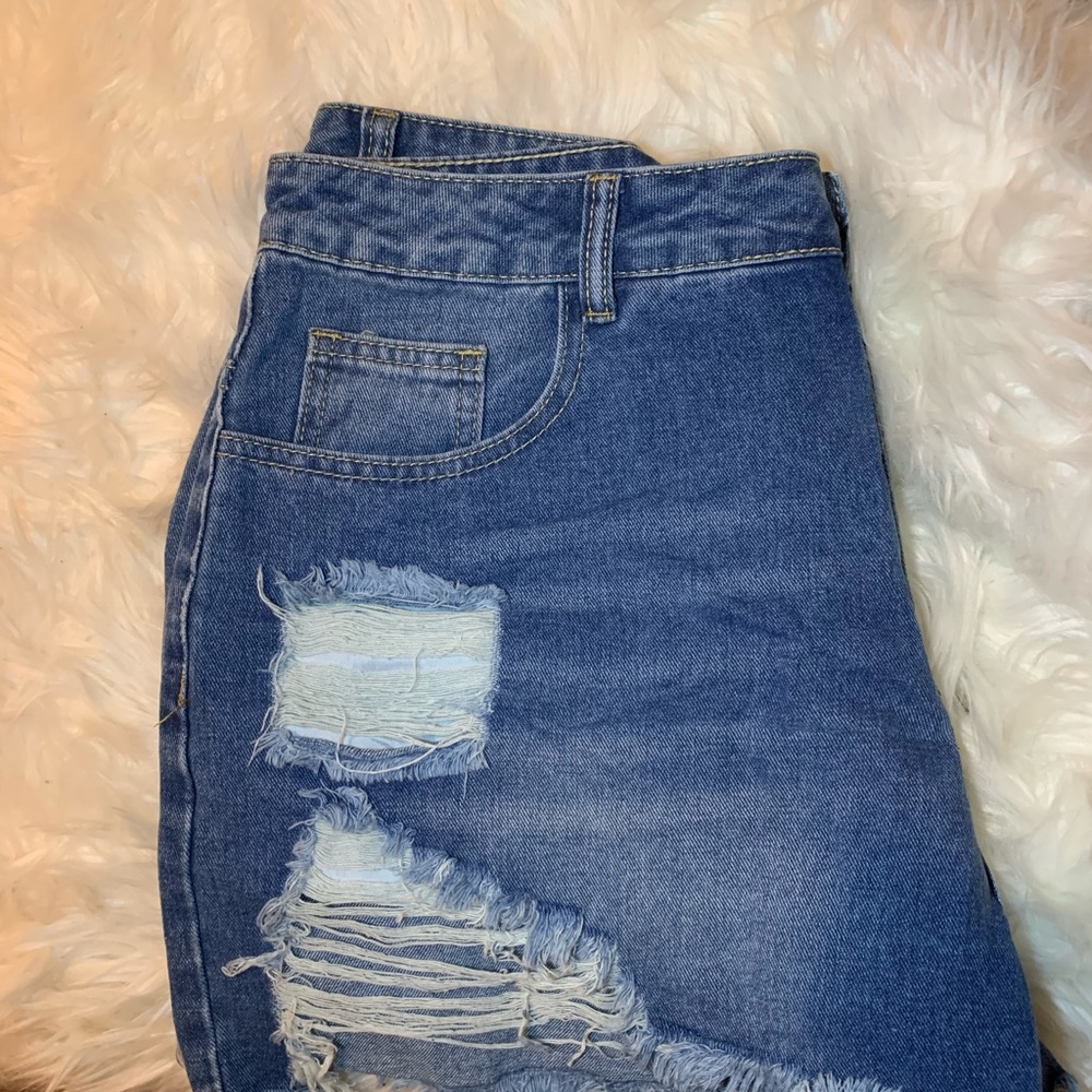 Plus size denim shorts